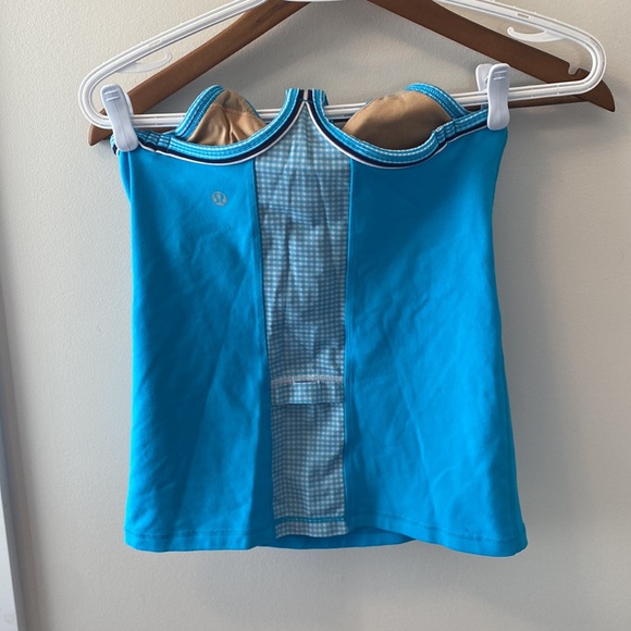 Lululemon CrissCross Blue Gingham Tank Top - Picture 3 of 6
